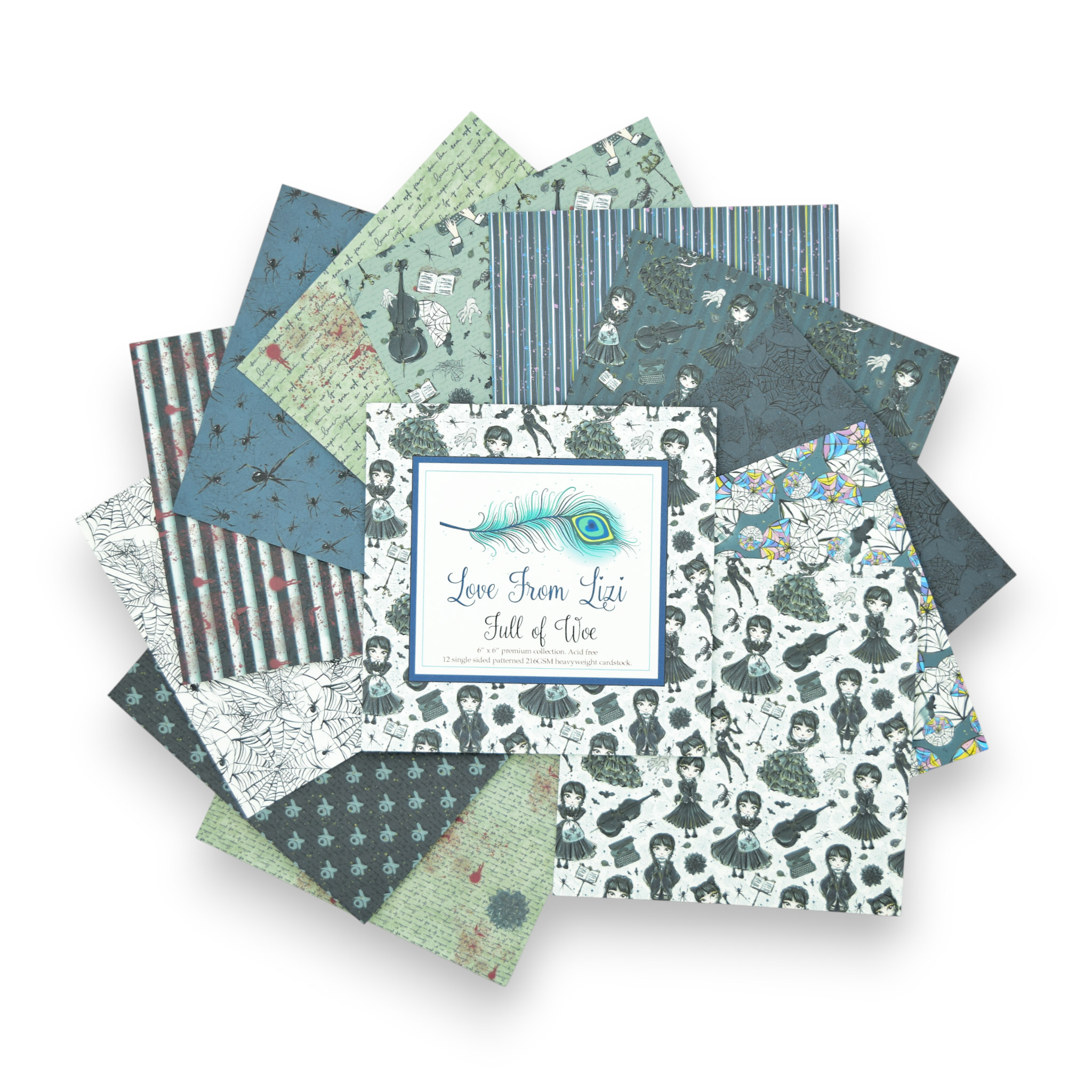 Full Of Woe (Wednesday Addams) - 6x6 Patterned Paper Pack